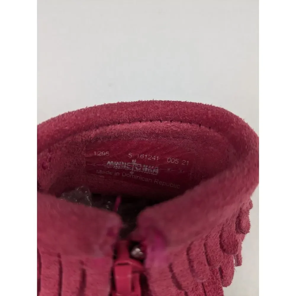 Minnetonka Toddler 5 Pink Leather Fringe Ankle Boots